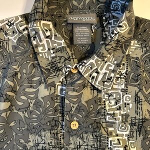 Extreme‎ Gear Hawaiian Shirt Men's Size XL Green Gray Short Sleeve Cool Design